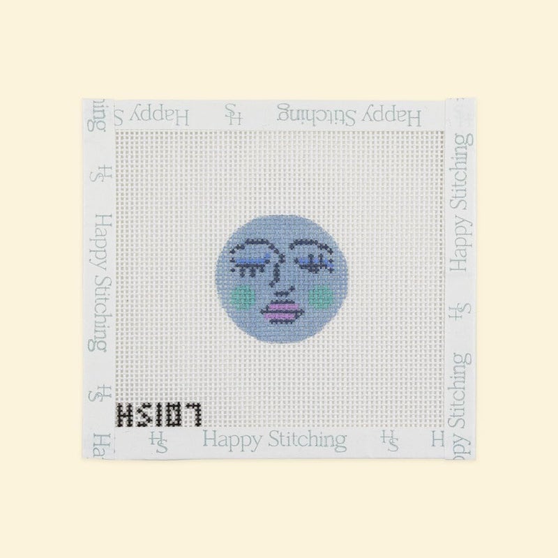 Happy Stitching Moon Face Key Fob Needlepoint Kit All-in-One, Self-Finishing Needlepoint Kit - Image 3